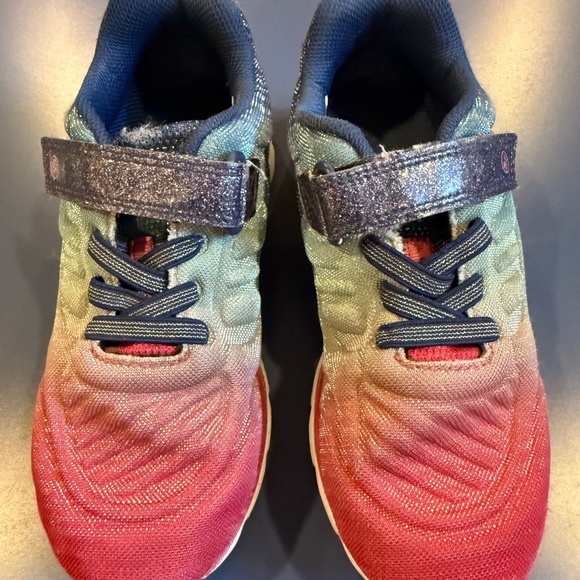 Size 2 Stride Rite Girls M2P Cora Navy Multi Sneakers - Picture 1 of 10